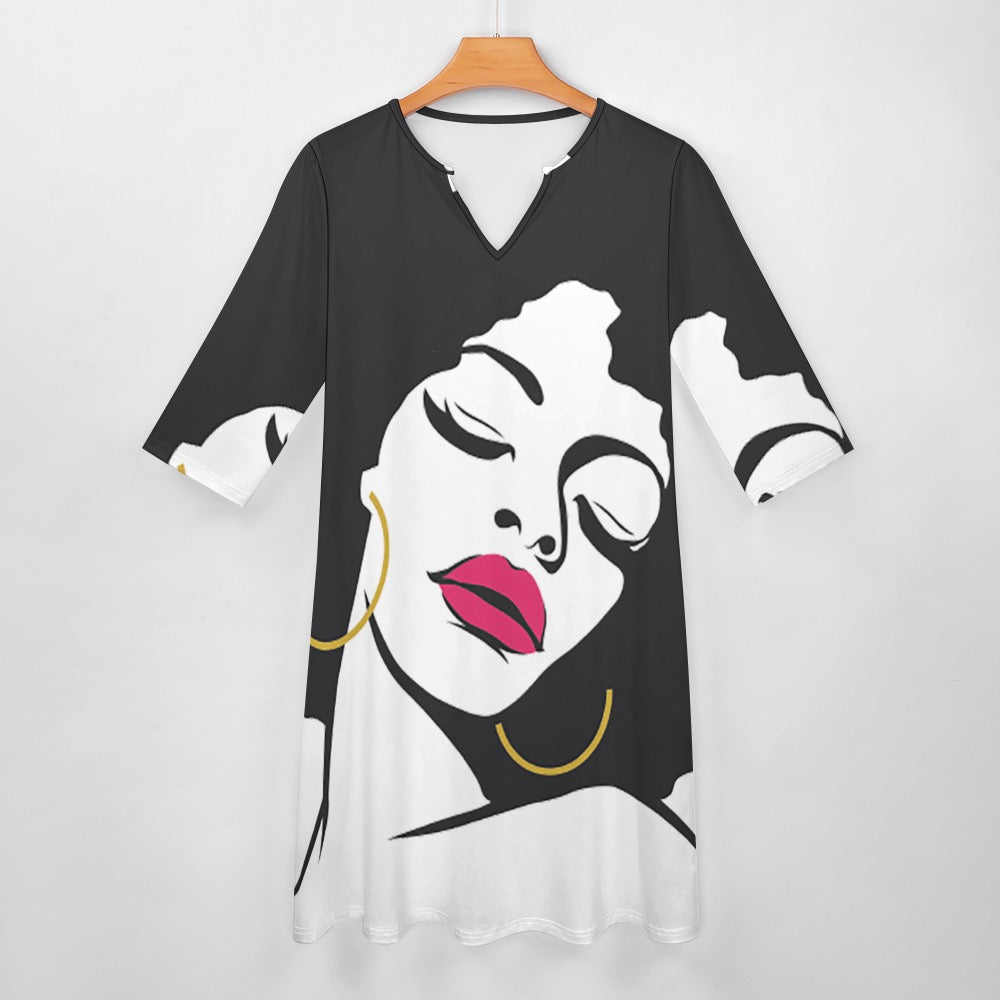 7-point sleeve dress
