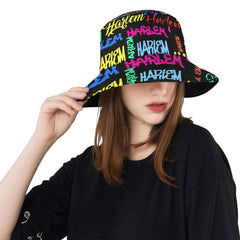 AfroCentrc Pattern  Black culture Black History Harlem RenaissanceUnisex Summer Bucket Hat ( Harlem Print Magic)