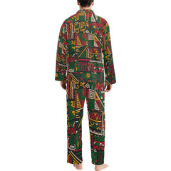 Men's V-Neck Long Pajama Set
