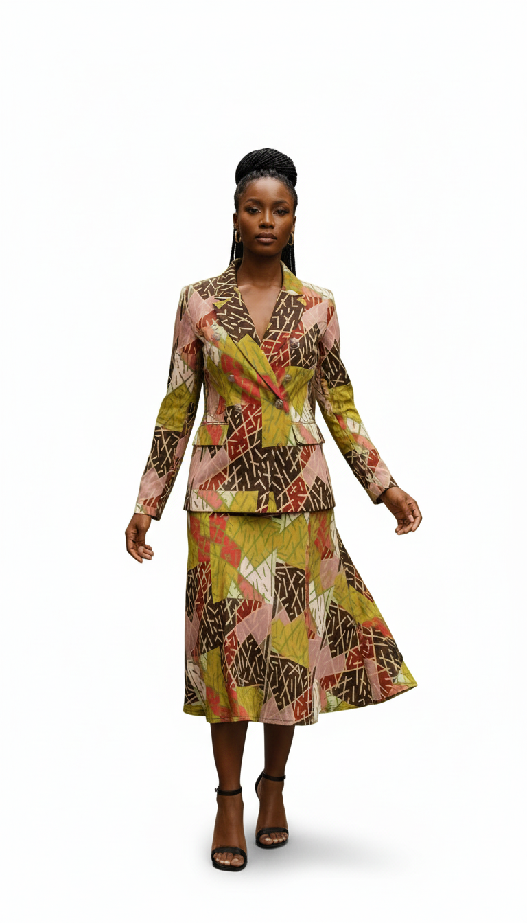 Women's Two-Button Casual Skirt Suit
