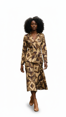 Women's Two-Button Casual Skirt Suit