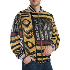 New Men's Striped Trim Bomber Jacket