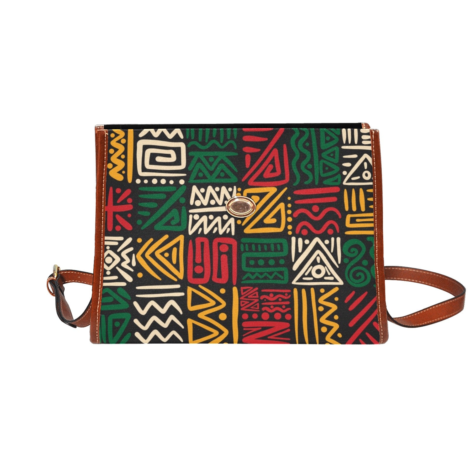 Waterproof Canvas Bag-Brown (All Over Print) (1641)