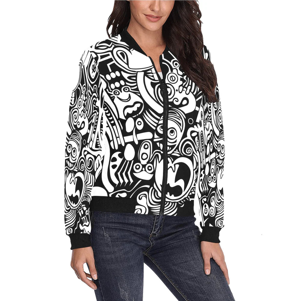 Women's All Over Print  Bomber Jacket (Model H36)