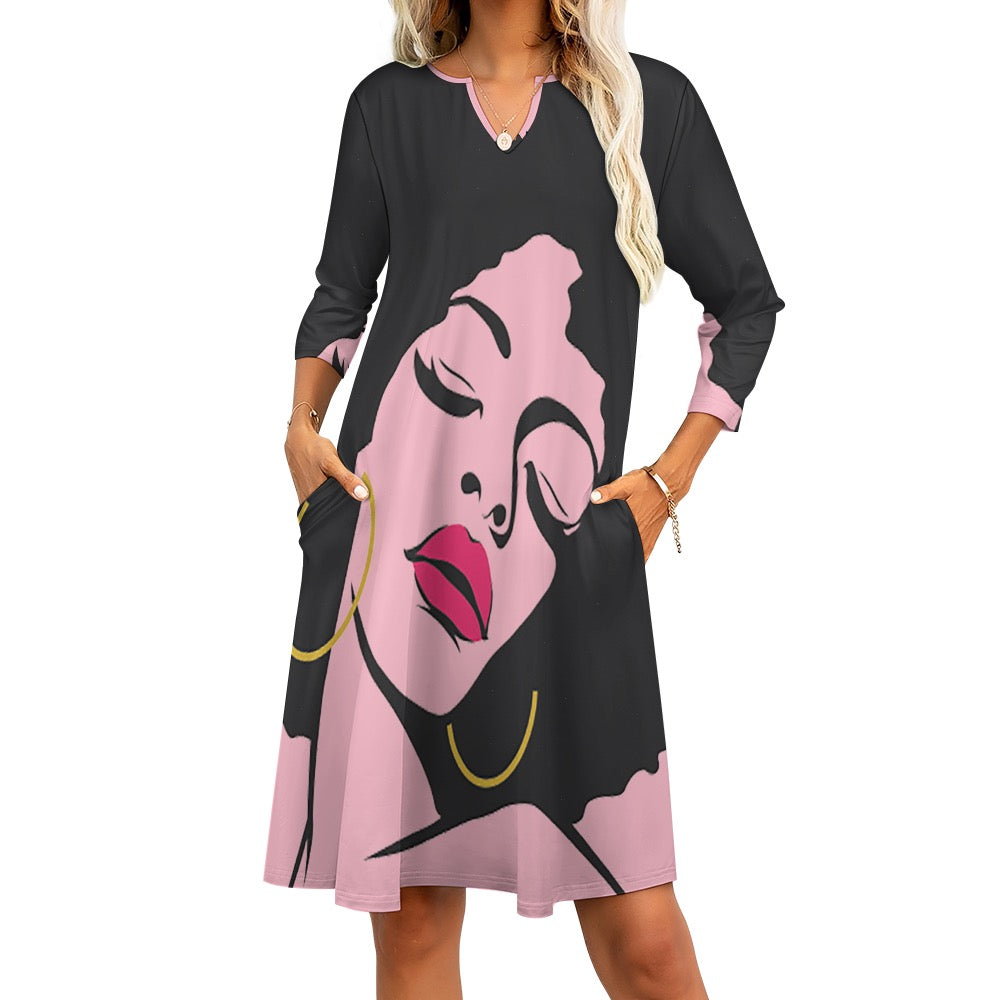 7-point sleeve dress