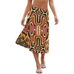 AfroCentrc Pattern  Black culture Black History Harlem Renaissance Skirt ( Harlem Print Magic)