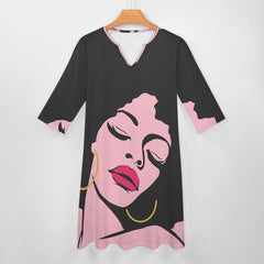 7-point sleeve dress