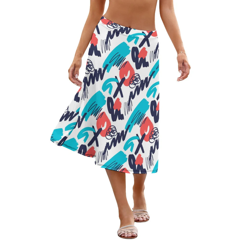 Jupe midi trapèze pour femme