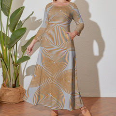 Women's Plus Size Loose Crew Neck Long Sleeve Dress