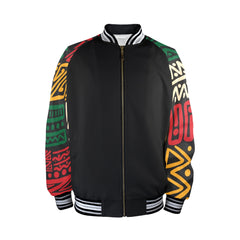 Discover the Men's Striped Bomber Jacket with polyester-spandex blend, zipper front, and elastic fit for everyday wear in versatile seasons.