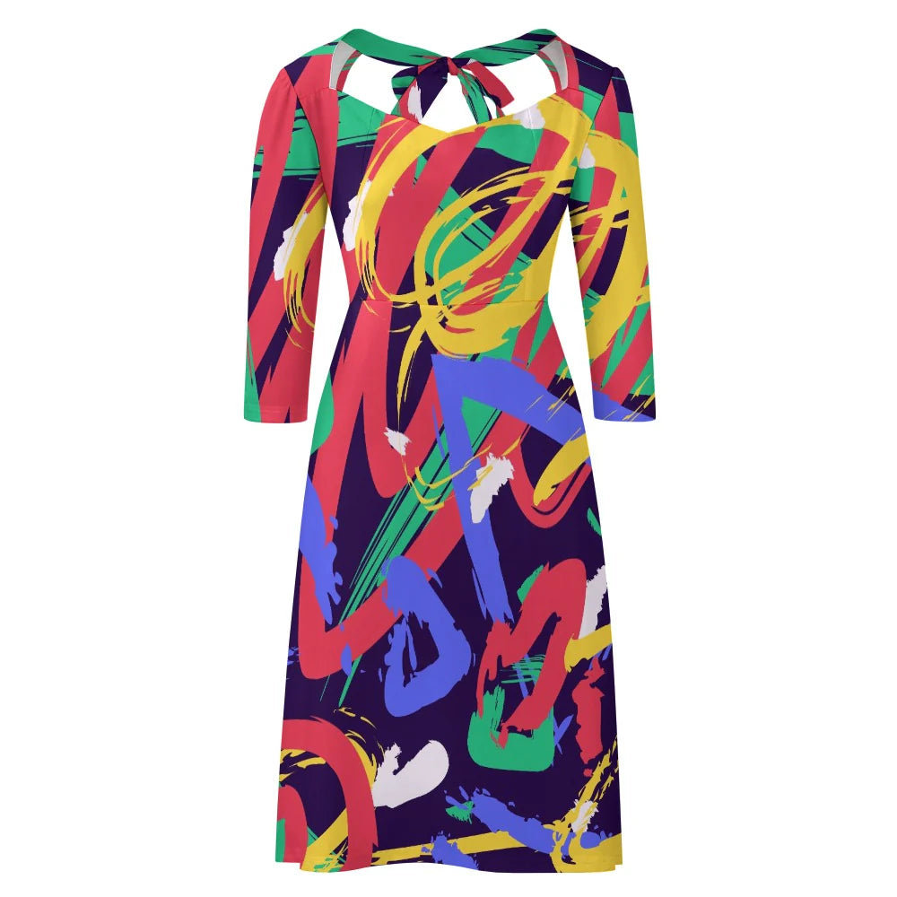 Women's Sweetheart Knot Flare Dress