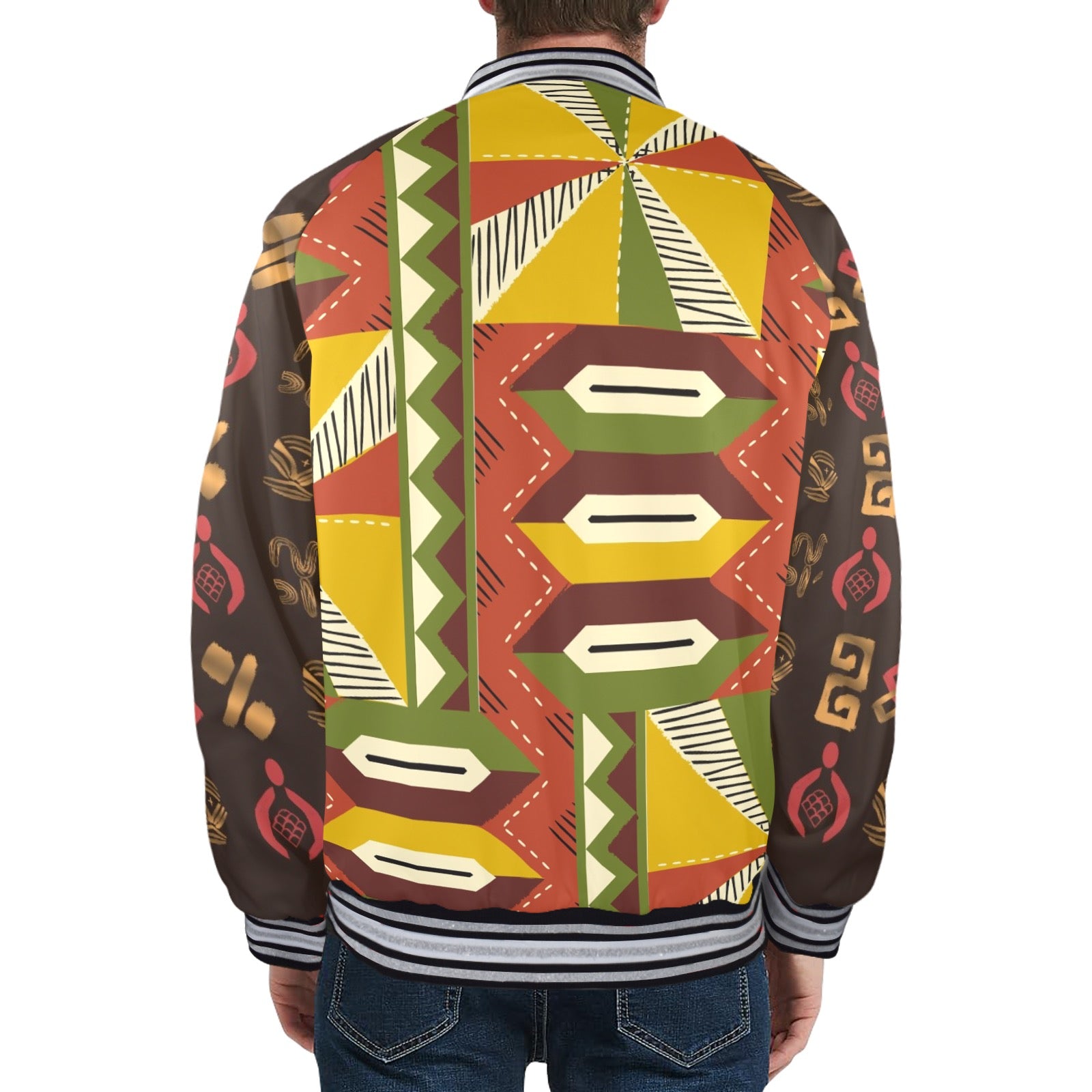 New Men's Striped Trim Bomber Jacket