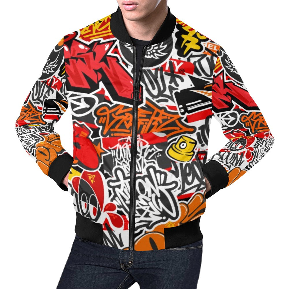 Men's All Over Print Bomber Jacket (Model H19)