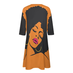 7-point sleeve dress