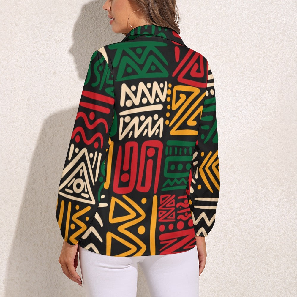 Vintage Casual Long Sleeve Shirt Top