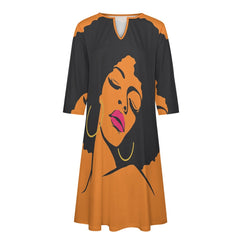 7-point sleeve dress