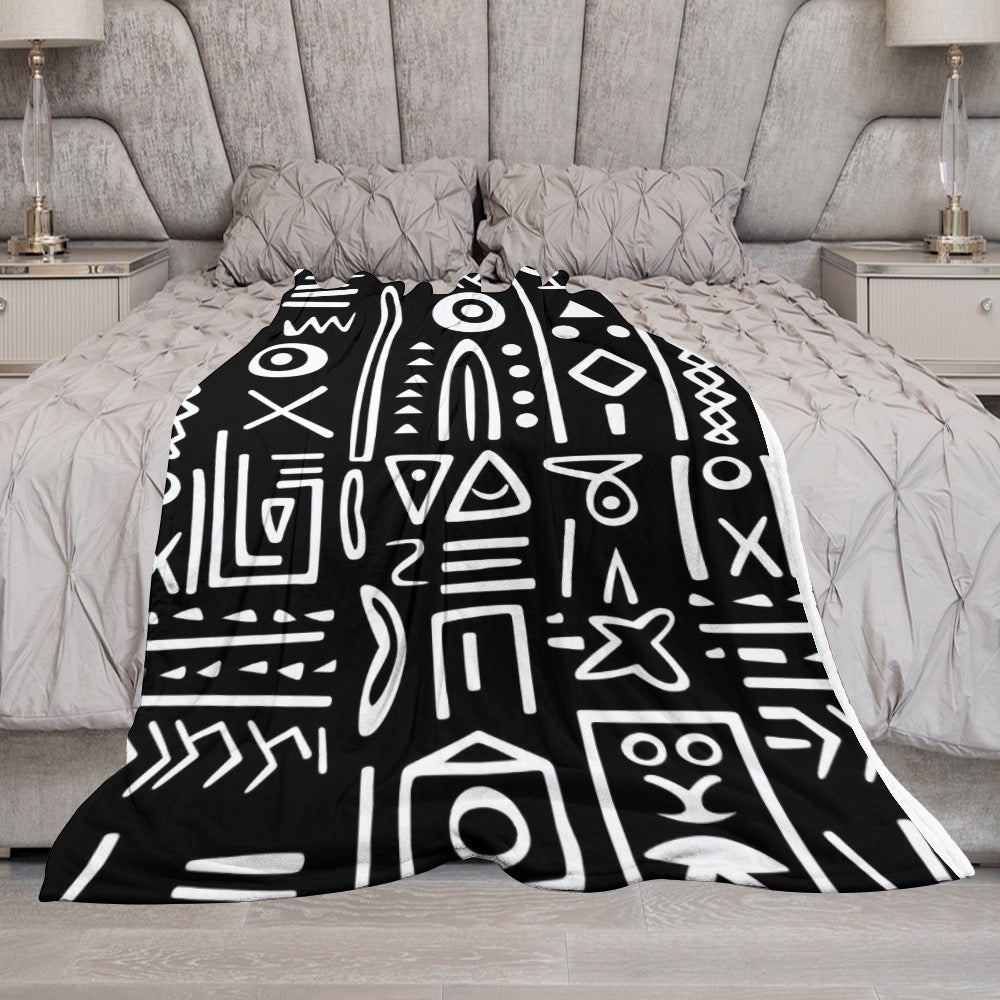froCentrc Pattern  Black culture Black History Harlem Renaissance)Ultra-Soft Flannel Blanket Multiple Sizes  ( Harlem Print Magic)