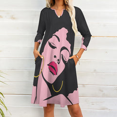 7-point sleeve dress