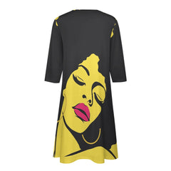 7-point sleeve dress