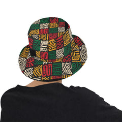AfroCentrc Pattern  Black culture Black History Harlem RenaissanceUnisex Summer Bucket Hat ( Harlem Print Magic)