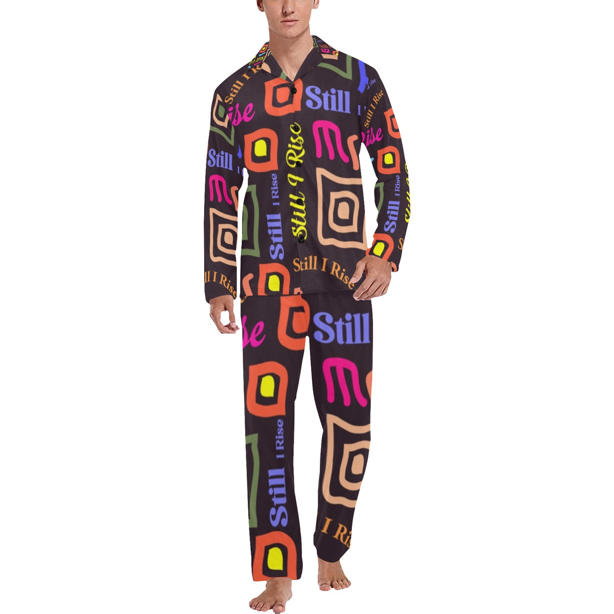 Men's V-Neck Long Pajama Set