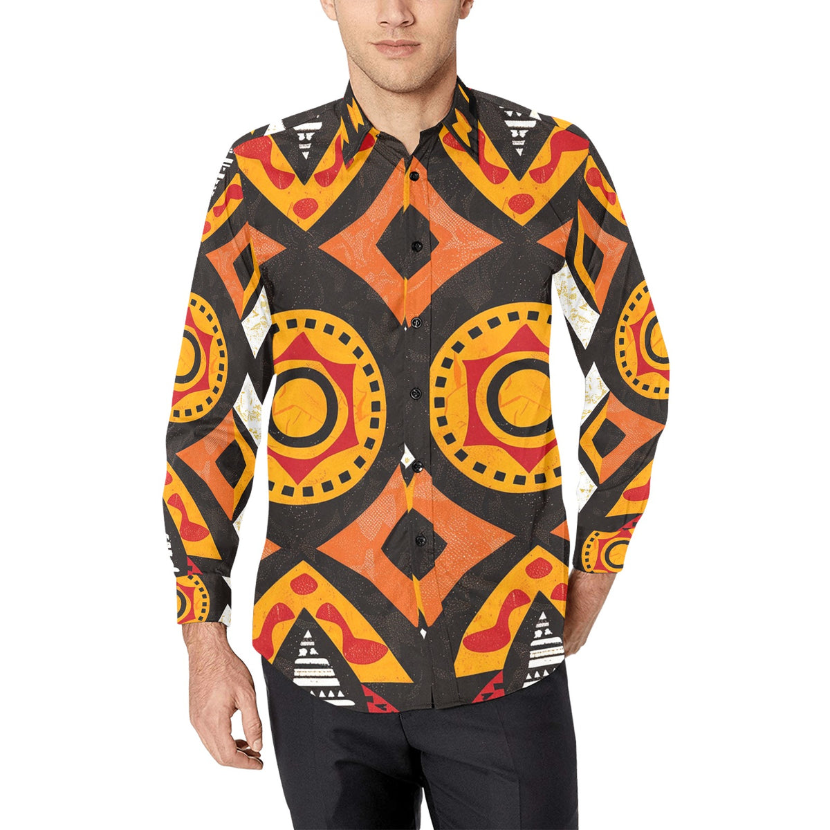 Men's All Over Print Long Sleeve Shirt(Without Pocket)(T61)
