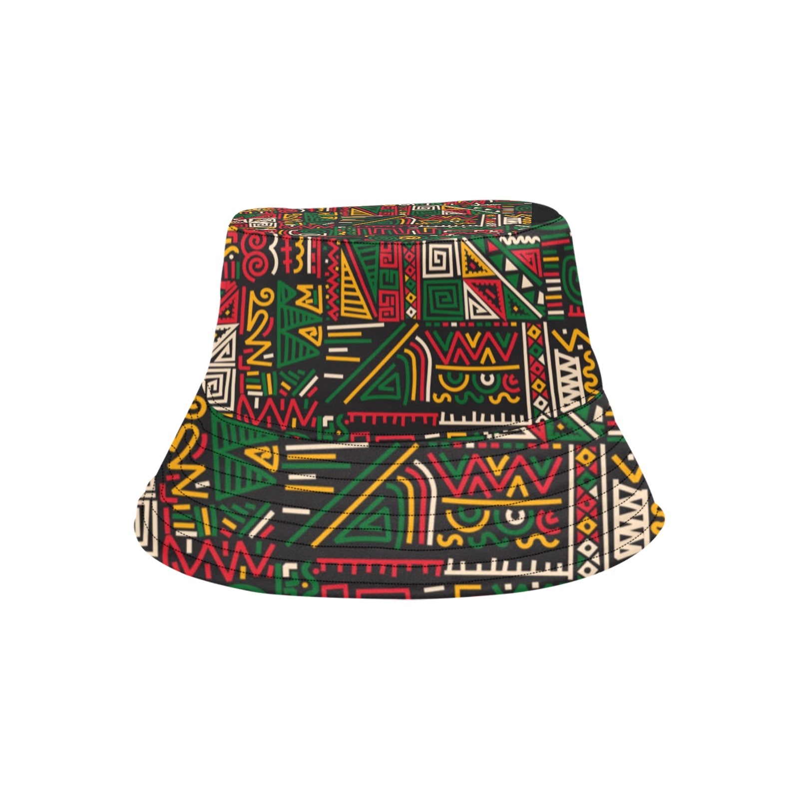 AfroCentrc Pattern  Black culture Black History Harlem RenaissanceUnisex Summer Bucket Hat (Harlem Print Magic)