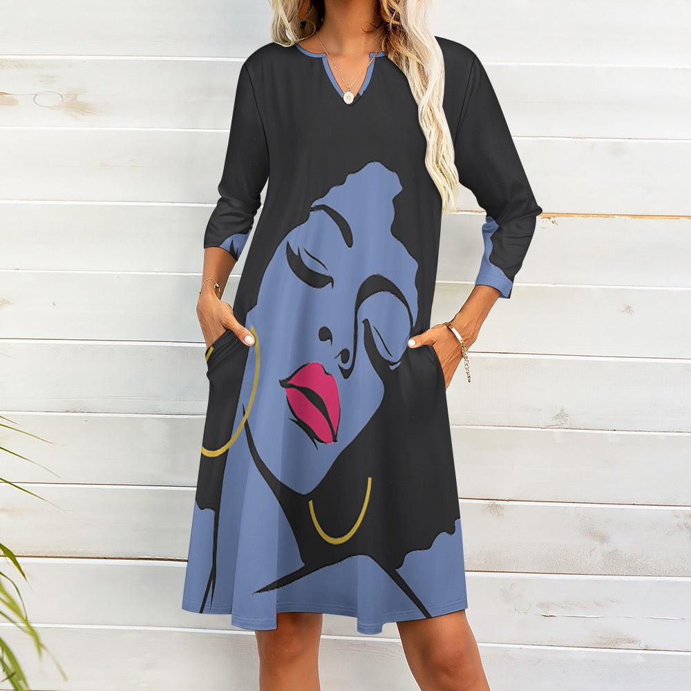 7-point sleeve dress