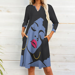 7-point sleeve dress