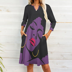 7-point sleeve dress