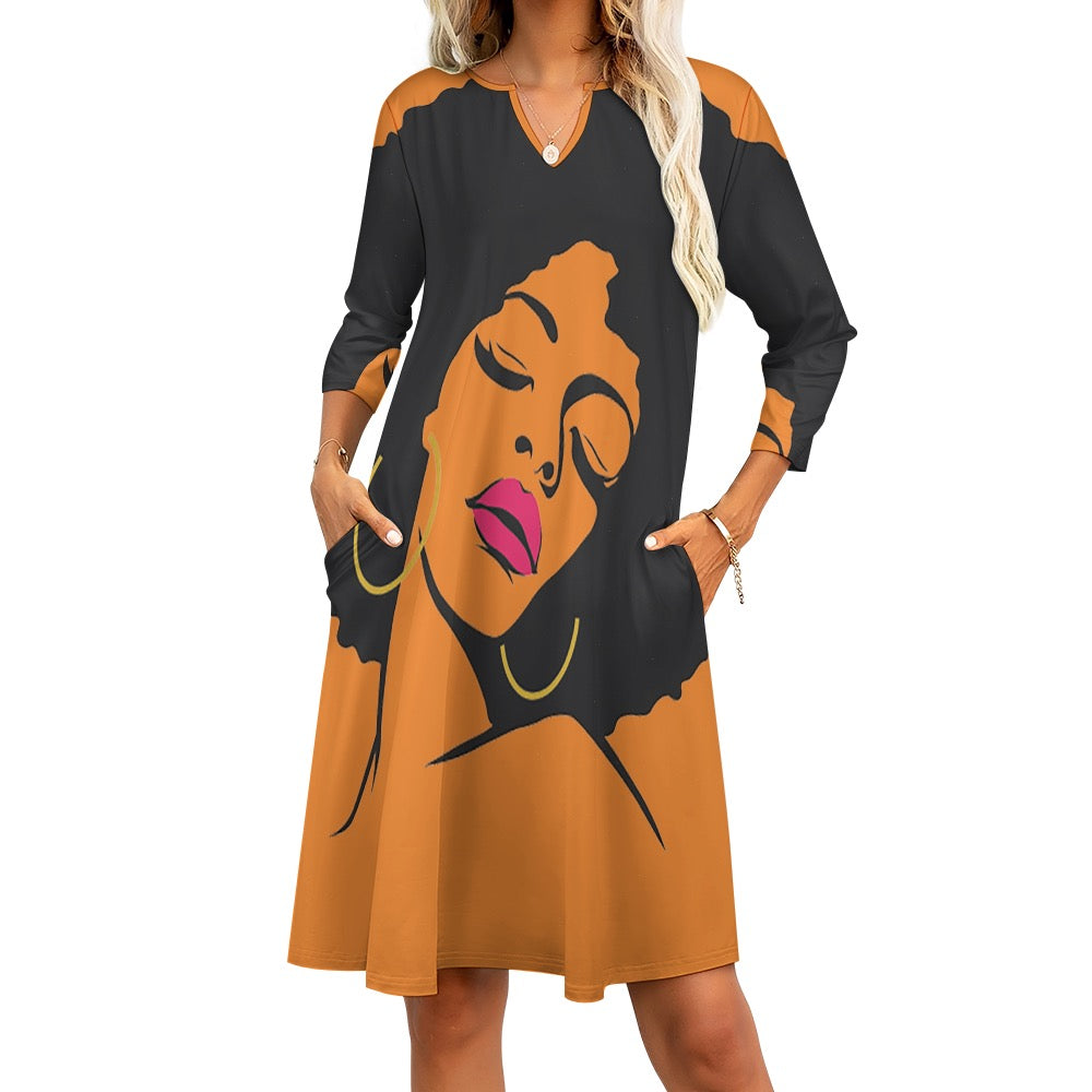 7-point sleeve dress