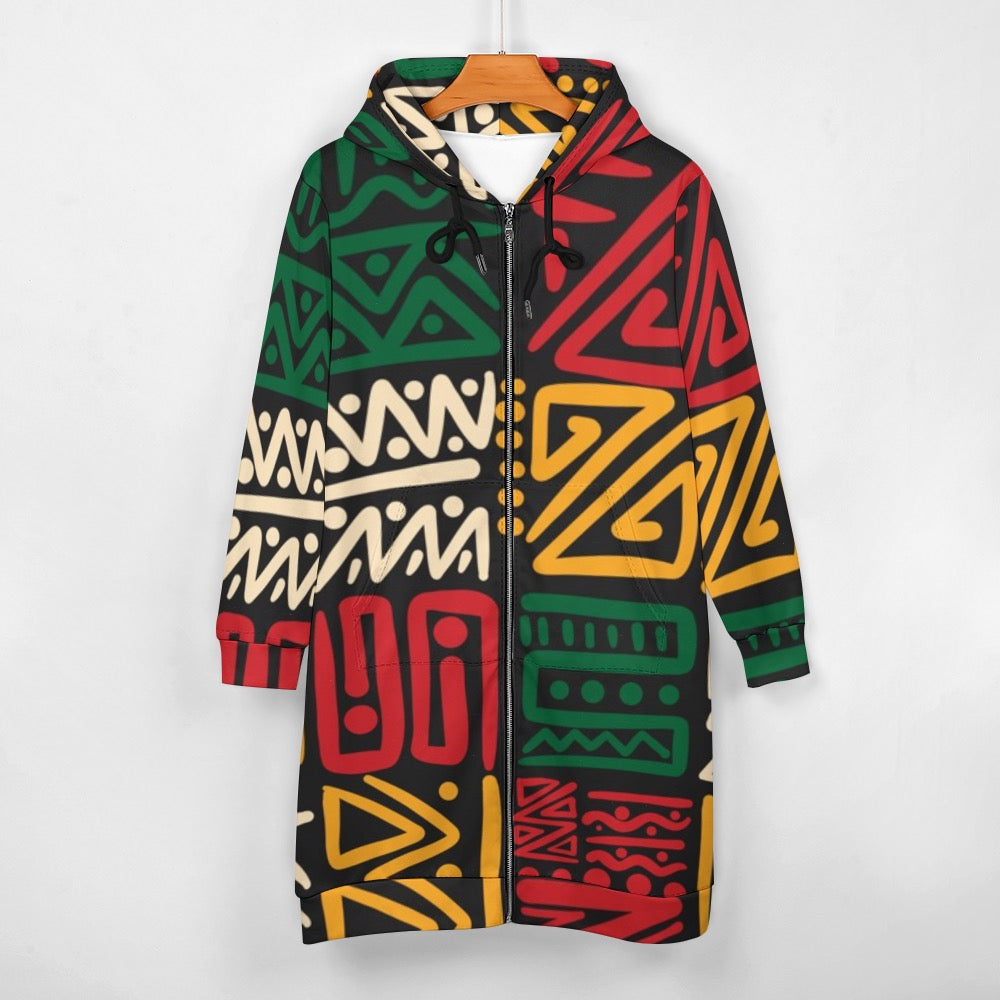 Women's full print long Hoodie