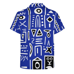 Afrocentrc Pattern  Black culture Black History Harlem Renaissance Cuban collar shirt ( Harlem Print Magic)