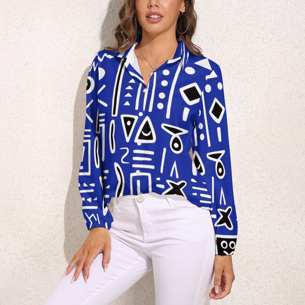 Vintage Casual Long Sleeve Shirt Top