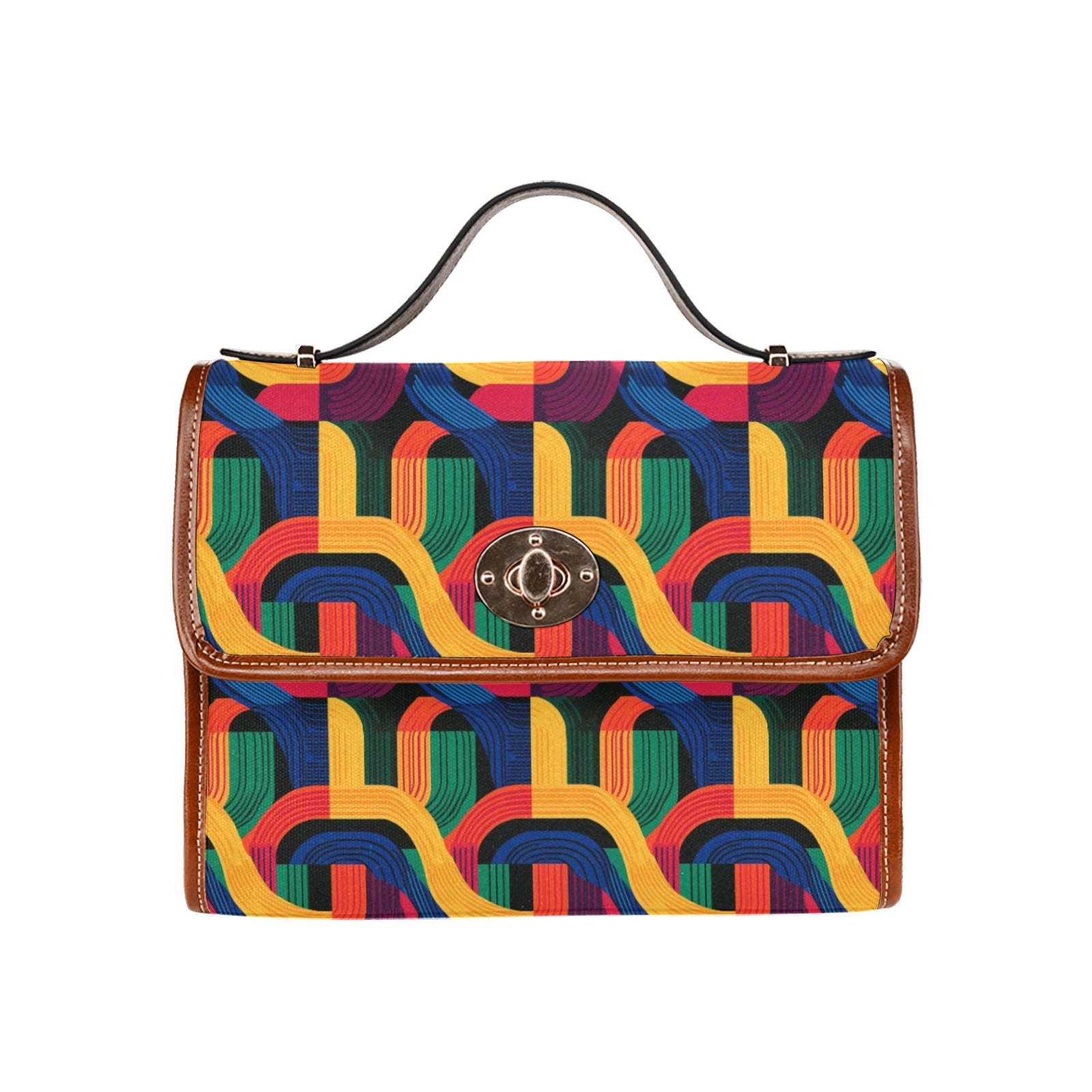 Waterproof Canvas Bag-Brown (All Over Print) (1641)