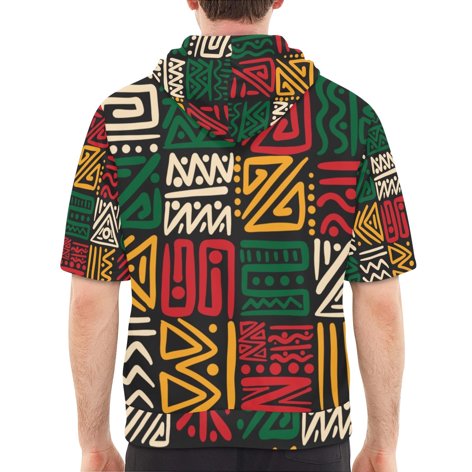 Men's Short Sleeve Fleece Hoodie (H54)