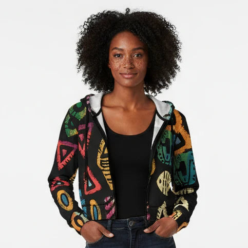 Women's Chiffon Cropped Jacket zipper coat HPM