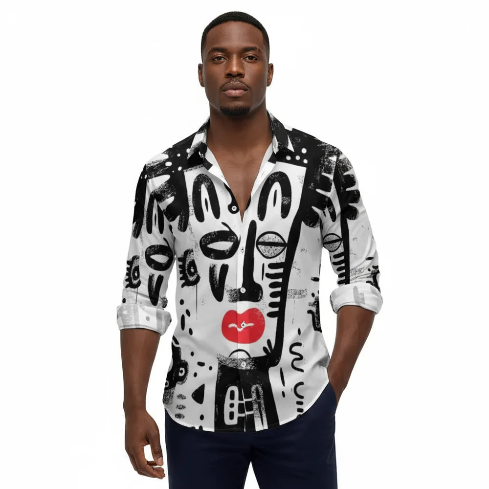 Peach Velvet Casual One Pocket Long Sleeve Shirt HPM