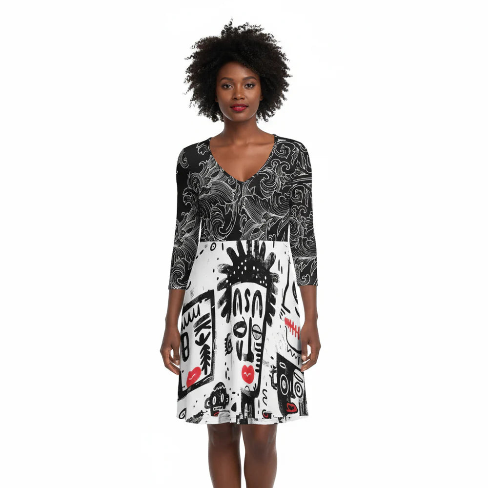 Oversized V-neck dress