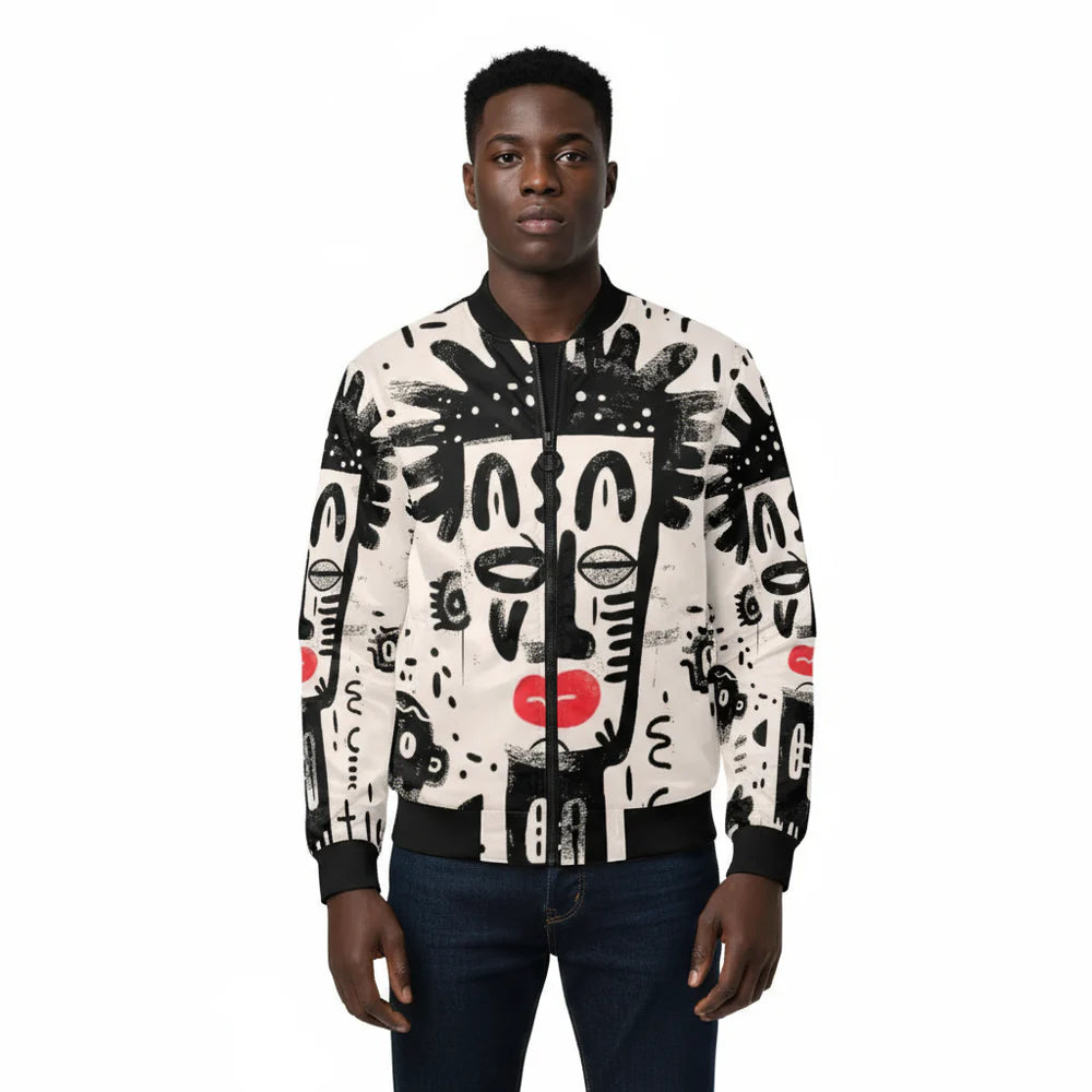 Men's All Over Print Bomber Jacket (Model H19)