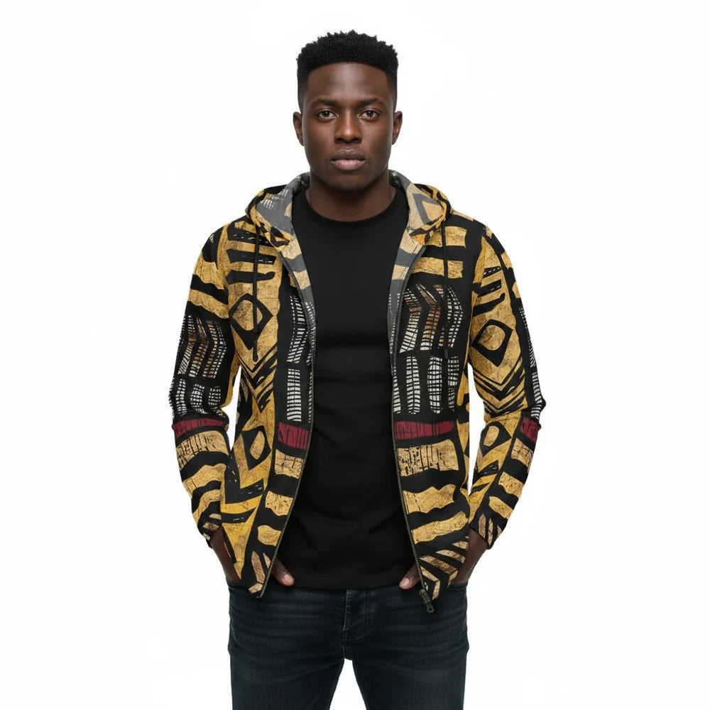 Men’s All Over Print Full-Zip Hoodie (Model H14)