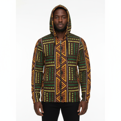 Men’s African Print Full Zip Hoodie – All-Over Tribal Pattern Fashion Jacket (4)