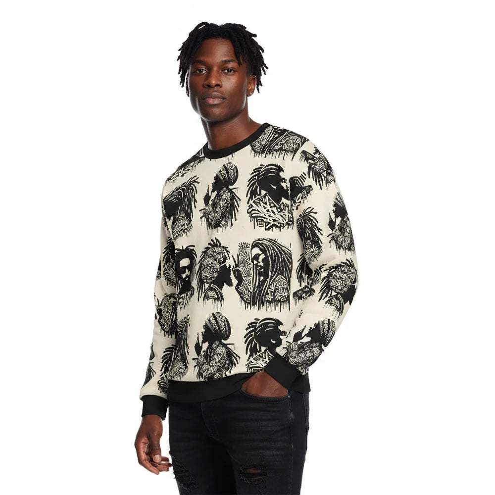 Afrocentric Pattern  Black culture Black History Harlem Renaissance Men's All Over Print Sweatshirt