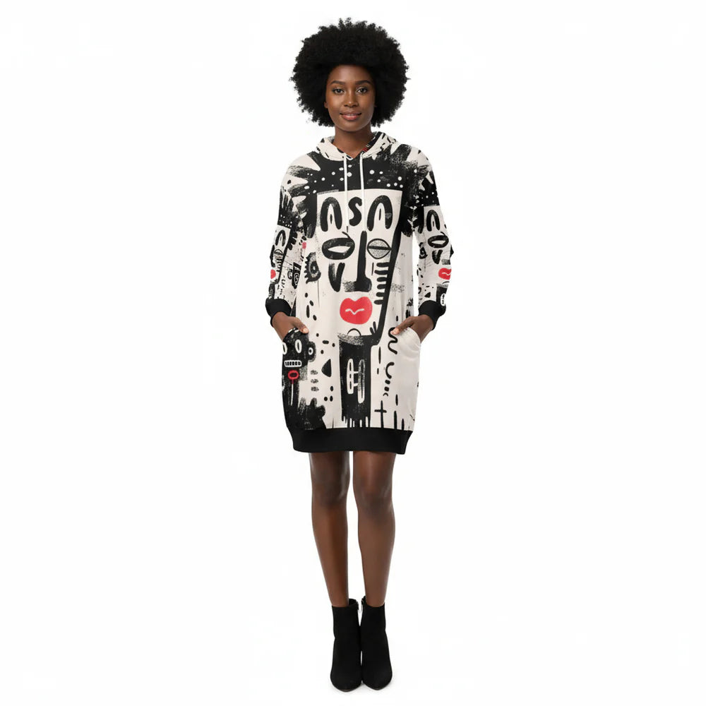 Women's All Over Print Hoodie Mini Dress (H27)