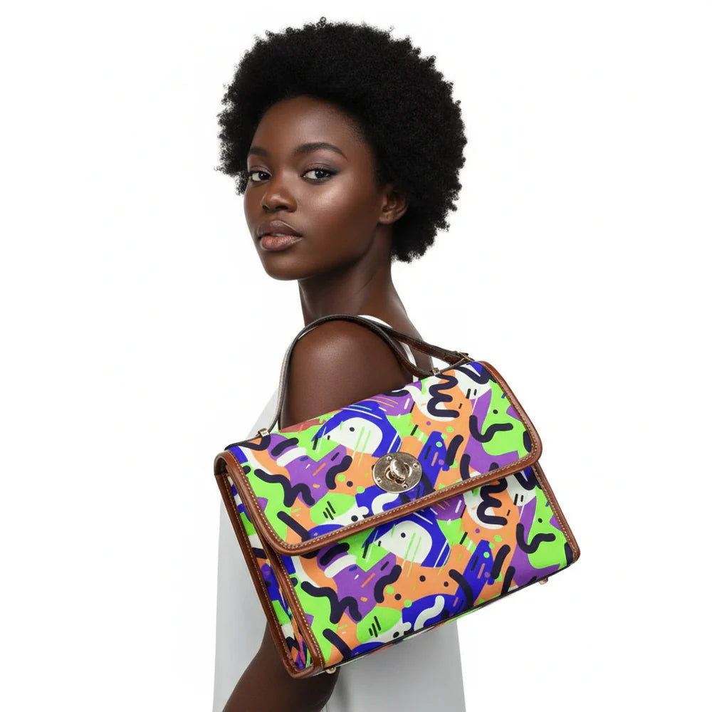 Waterproof Canvas Bag-Brown (All Over Print) (1641)