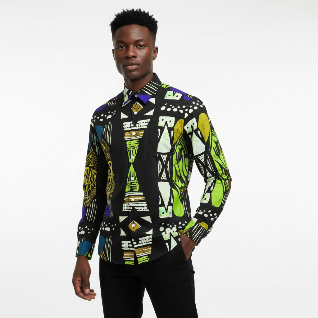 Chemise à manches longues pêche pour homme avec poche poitrine