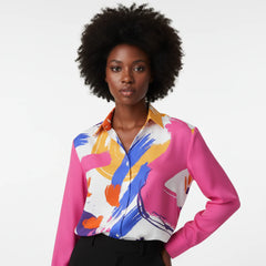 Women's Afro-Centric Black Culture Long Sleeve Button-Down Shirt