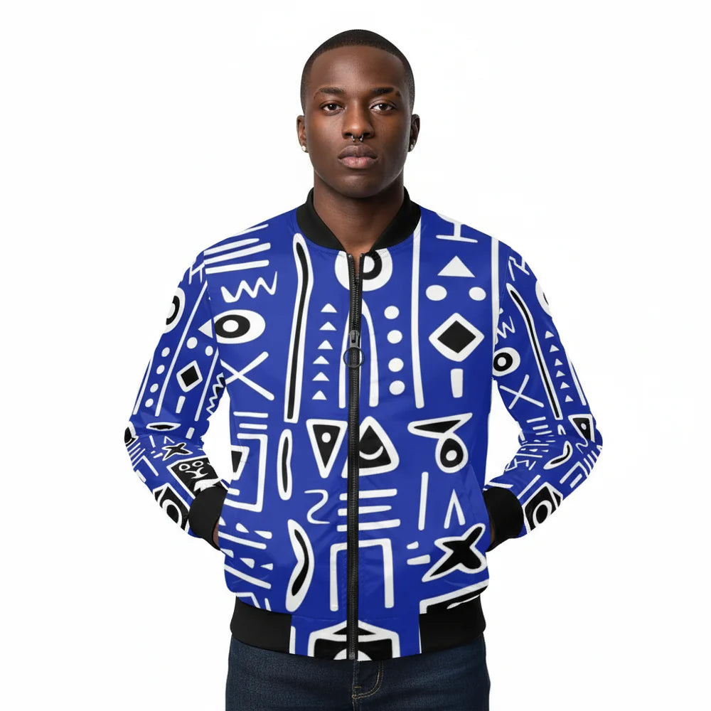 Men's All Over Print Bomber Jacket (Model H19)