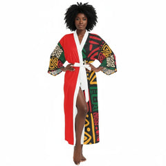 Women's Silk-Look Long Kimono Robe