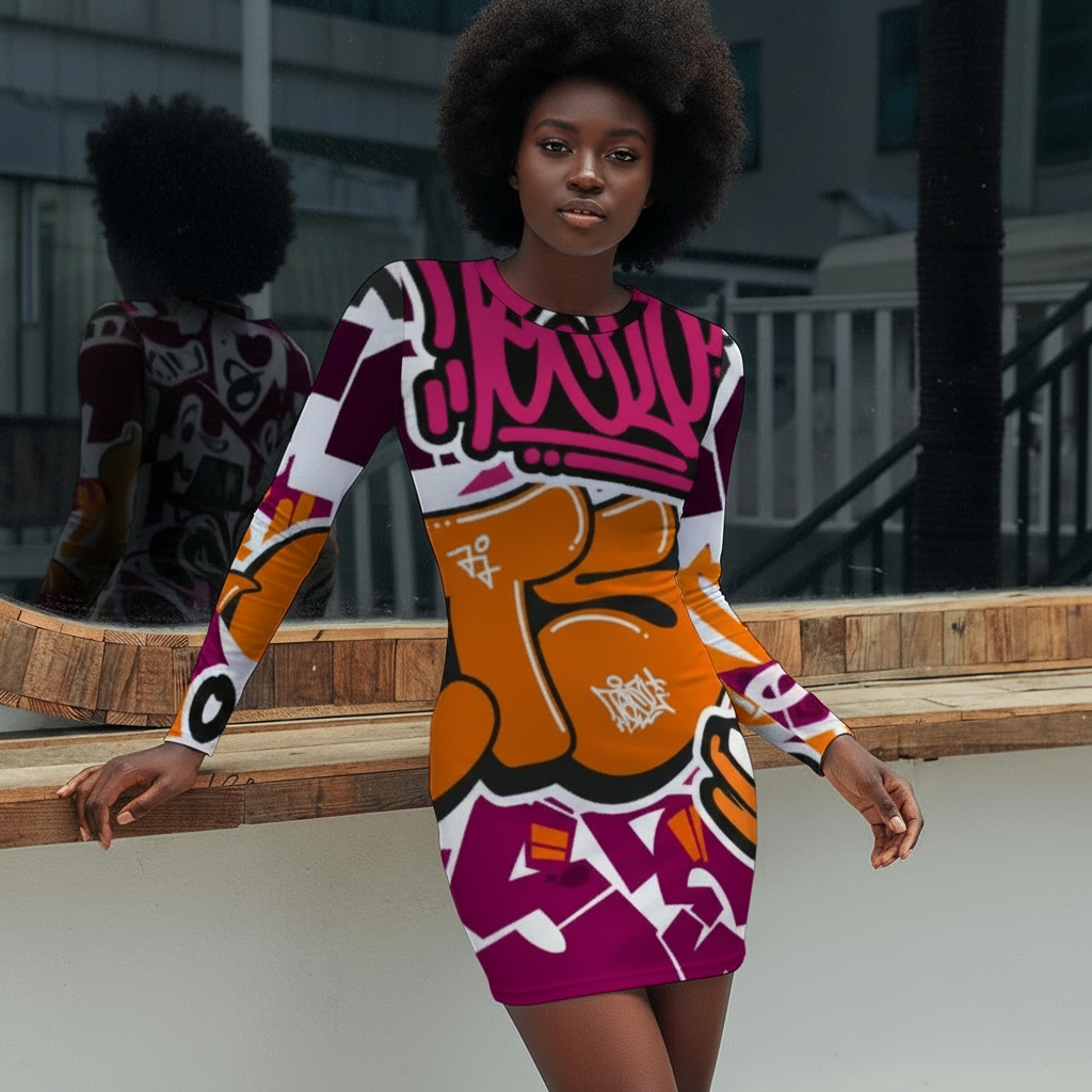 Women's Elegant Long Sleeve Skinny Dress